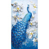 Imagen de Acrílico Bordado DIY set Diamante Pintura brillante Rectángulo Multicolor Pavo Real 60cm x 45cm, 1 Juego