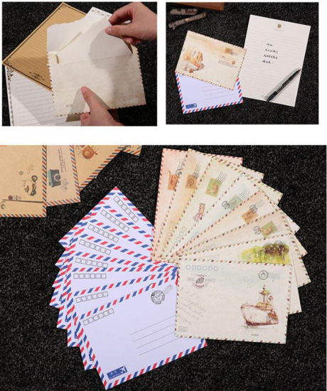 Picture of Brown - Flower-like letter paper creative romantic classical art letterhead paper 8 sheets into -1sets