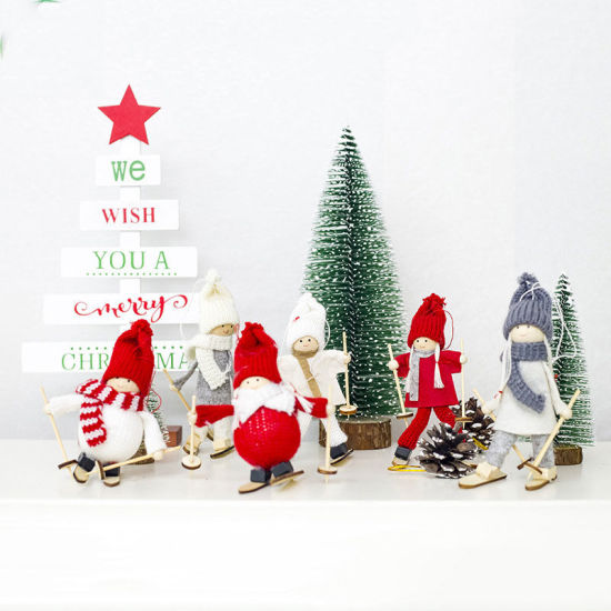Image de Blanc - style4 Poupée Creative Kawaii Ange de Noël Fille de ski Pendentif Arbre de Noël Décoration