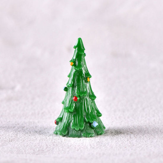 Picture of Resin Micro Landscape Miniature Decoration Green Christmas Tree 5cm x 2.5cm, 1 Piece