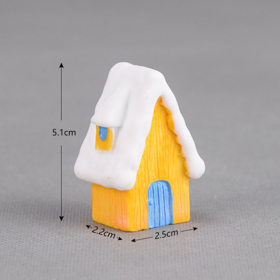Imagen de Amarillo - Amarillo Mini Navidad decorar diy ornamento Nieve Santa Casa Figuritas Fairy Garden Miniaturas Mini Navidad Nieve Paisaje Niños Regalo