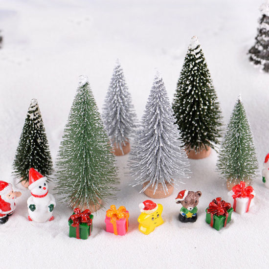 Imagen de Verde claro - Estilo1 Copos de nieve artificiales Árbol de Navidad Decoración de Navidad Decoración Navidad Verde Plata Mini árbol