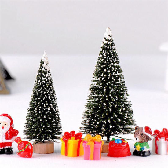 Imagen de Plata - Style6 Copos de nieve artificiales Árbol de Navidad Decoración navideña Decoración Navidad Verde Plata Mini árbol