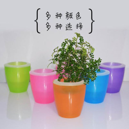 Picture of White - Style5 Pocketgarden Lazy Flower Pots Automatic Water - absorbing Flowers Pot Storage Plastic Flower Pots