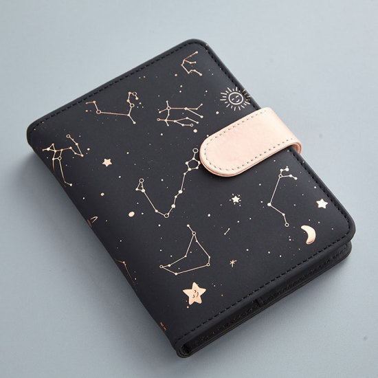 Picture of 2651-Black leather inside page 114 sheets snap notebook notebook small fresh notebook sub-Japanese hand book