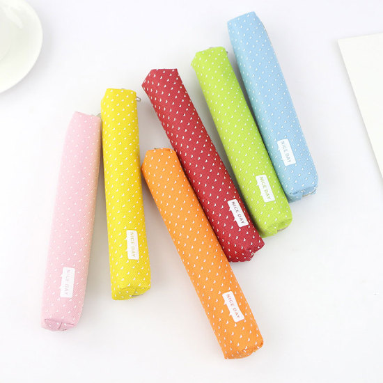 Picture of Green Candy Color Stripe Pencil Case Creative Schoolboy Pencil Bag Male School Stationery Bag