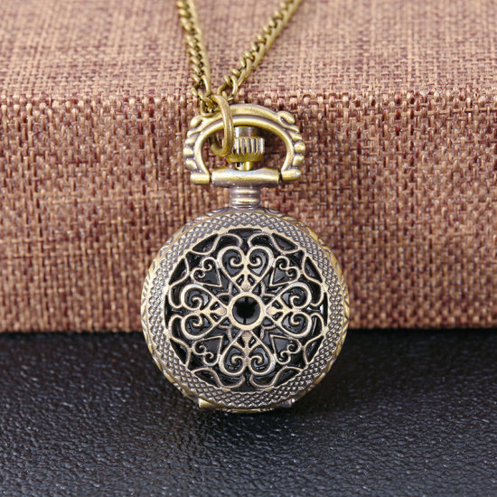 Picture of Pocket Watches Round Bronzed Carved Pattern Pattern Battery Included 47cm long, 1 Piece