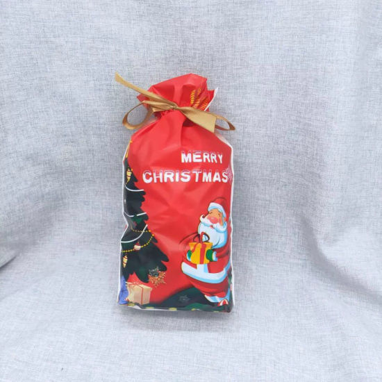 包装袋 白×赤 クリスマス・トナカイパターン、 23.5cm x 15cm 、 10 個 の画像