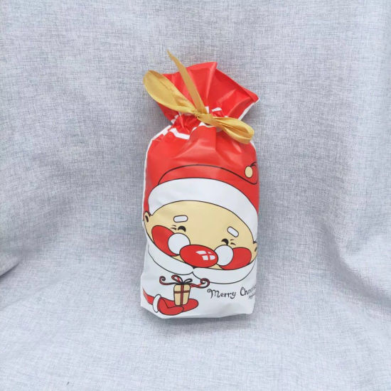 包装袋 白×赤 クリスマス・トナカイパターン、 23.5cm x 15cm 、 10 個 の画像