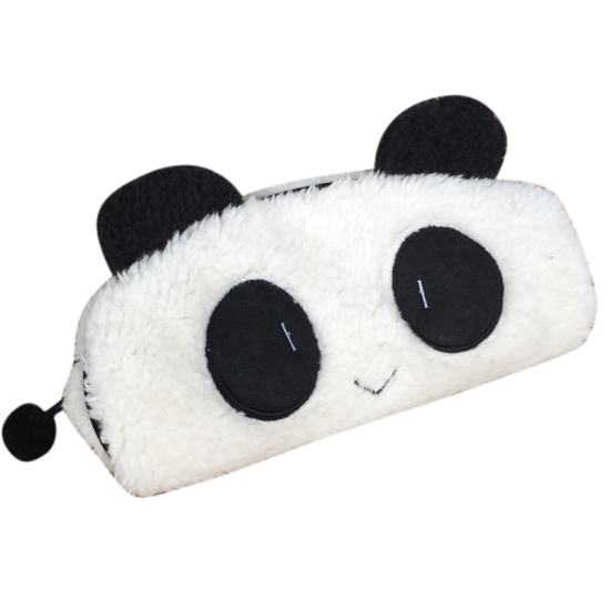 Picture of Black and white stereo cute panda pencil case creative plush pencil case