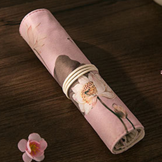 Изображение Розовый - Лотос Лифт в старинном стиле серии Креатив ретро большой емкости для хранения канцелярских принадлежностей для студентов 4