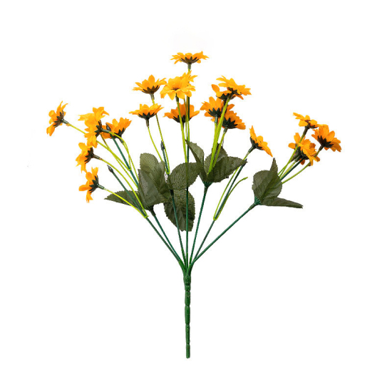 Picture of Yellow - S 13 Heads Simulation Sunflower Artificial Flower The Sun Flower Single Beam Silk Flower Decoration Bouquet False Flower for Room/Home Décor Wedding decoration