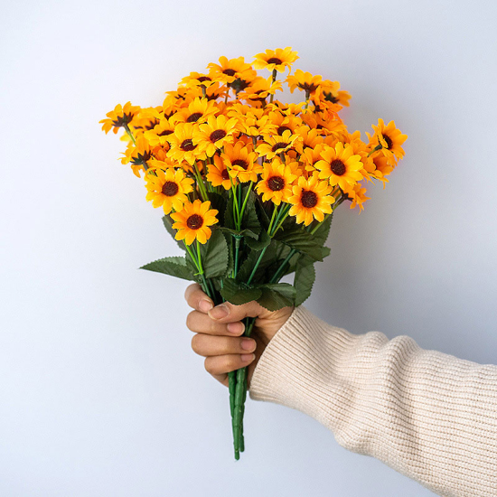 Image de Jaune -Petit Artificielle Fleur Tournesol Simulation pour décoration de la maison / décoration de mariage  1 Piece