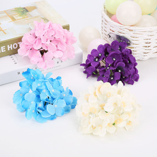 Picture of White - Style4 Simulation Hydrangea Artificial Flower DIY Wedding Wall Decoration Artificial Flower Family Festival Party Event 