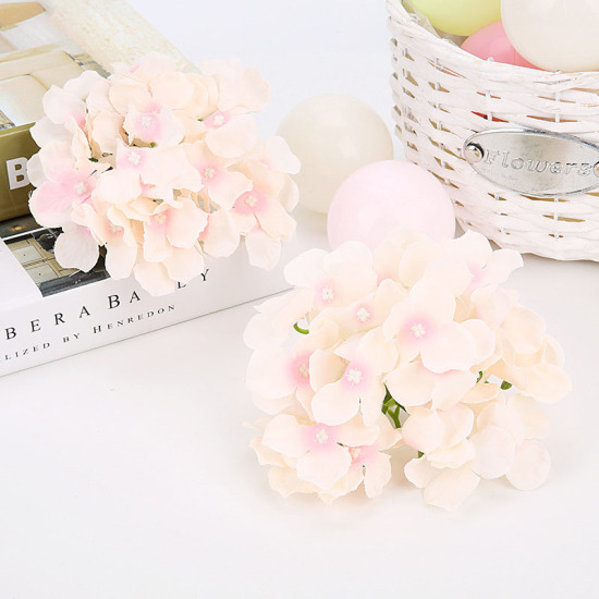 Picture of White - Style4 Simulation Hydrangea Artificial Flower DIY Wedding Wall Decoration Artificial Flower Family Festival Party Event 