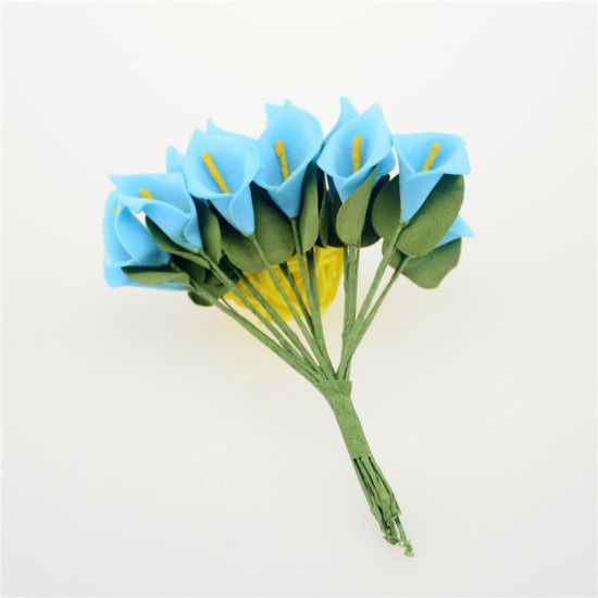 Picture of Blue Simulation Flower Home Decorations Wedding Photography Household Adornment Feels Artificial Calla Lily