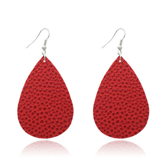 Picture of Christmas Earrings Green Drop 7.5cm x 4cm, 1 Pair