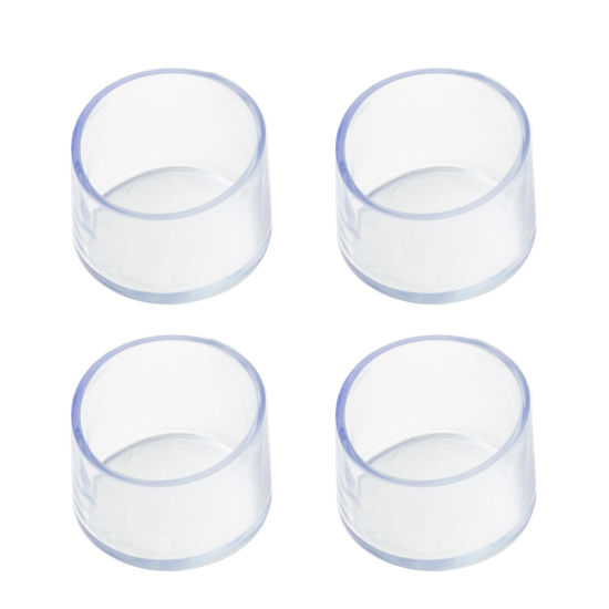 Picture of Transparent - Round Non-Slip Wear-Resistant Transparent Thickened Table And Chair Foot Cover PVC Protector 22x19mm, 4 PCs
