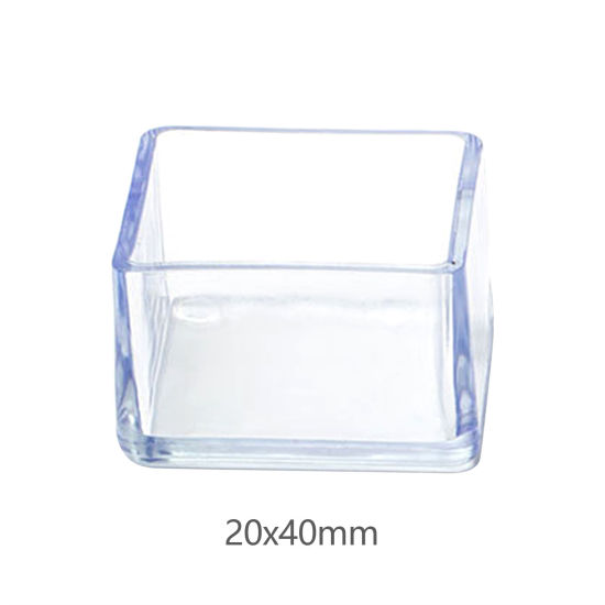 Picture of Transparent - Rectangle Non-Slip Wear-Resistant Transparent Thickened Table And Chair Foot Cover PVC Protector 24x44x24mm, 4 PCs