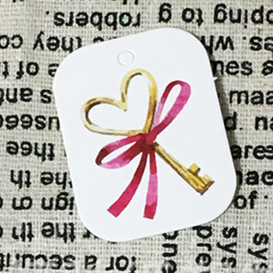 Picture of Paper Hanging Tags Rectangle Multicolor Key Pattern 1 Set (Approx 50 PCs/Set)