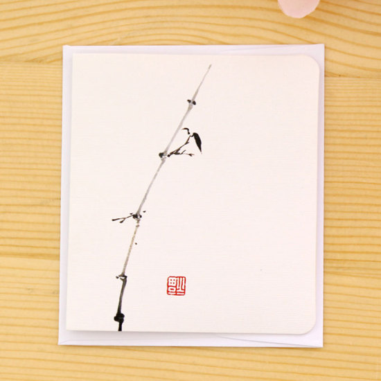 Image de Blanc - Bambou créatif carte de voeux style chinois classique créatif Message minimaliste blanc bricolage anniversaire anniversaire carte de voeux Noël carte de voeux
