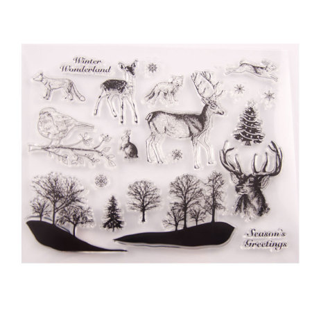 Black - Transparent seal DIY hand account scrapbook scrapbook finished chapter stamp transparent seal T1190 forest animals