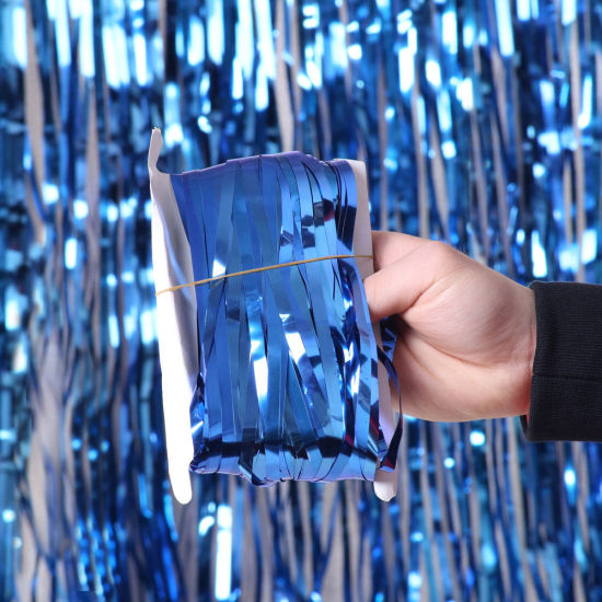 Bild von PET Vorhang Franse Lametta Quast Blau 100cm x 100cm, 1 Packung
