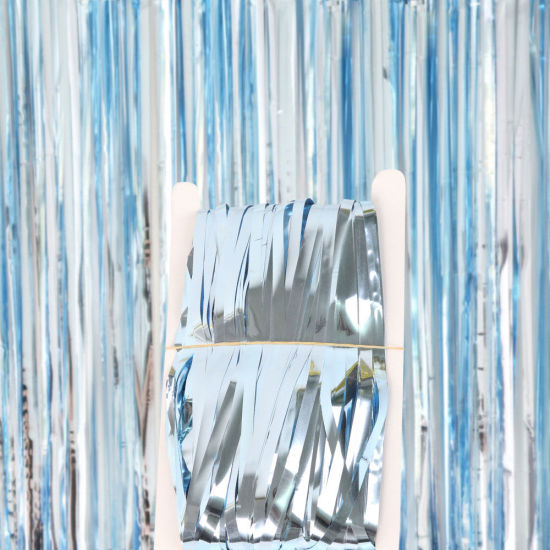 Bild von PET Vorhang Franse Lametta Quast Hellblau 100cm x 100cm, 1 Packung