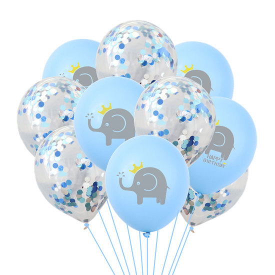 Image de Ballon en Emulsion Eléphant Bleu Paillettes 30.5cm, 1 Paquet ( 10 Pcs/Paquet)