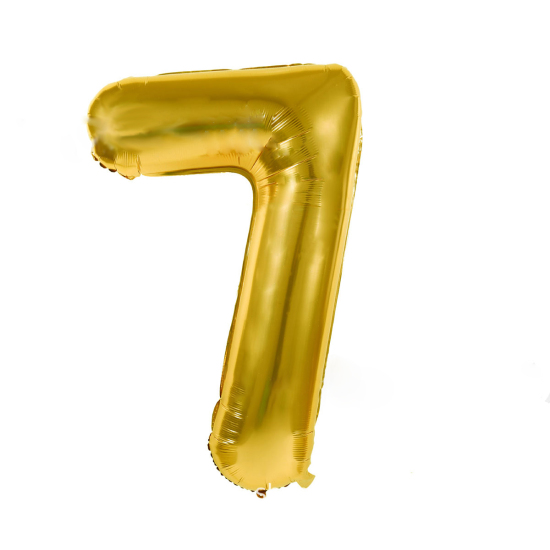 Picture of Aluminium Foil Balloon Golden Number Message " 7 " 81.3cm, 1 Piece