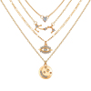 Picture of Multilayer Layered Necklace Gold Plated Round Eye Clear Rhinestone 38.7cm(15 2/8") long, 1 Piece