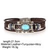 Picture of Bracelets Blue & Brown Oval Imitation Turquoise 21.5cm(8 4/8") long, 1 Piece