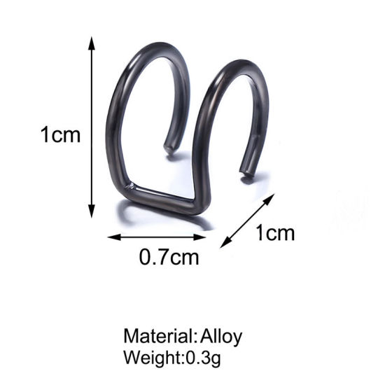 Bild von Ohrklemme Klipp Ohrring Metallgrau C-Form 10mm x 10mm, 1 Stück