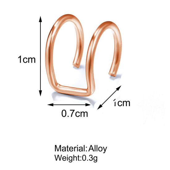 Изображение Уха Манжеты Обертывание Клип Серьги Розово-золотой В "С" Форме 10мм x 10мм, 1 ШТ