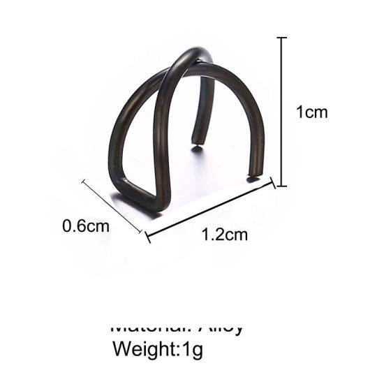 Изображение Уха Манжеты Обертывание Клип Серьги Вороненая сталь В формеU 12мм x 10мм, 1 ШТ