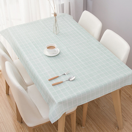 Picture of PVC Tablecloth Table Cover Green Rectangle Grid Checker 137cm x 90cm, 1 PCs