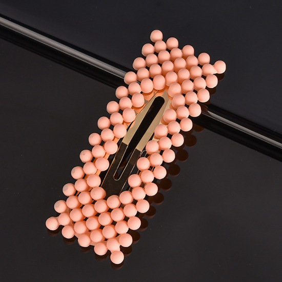Immagine di Lega di Zinca + Acrilato Forcina Arancione Rosa Rettangolo 6cm, 1 Pz