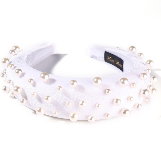 Picture of Fabric Headband White Imitation Pearl 1 Piece