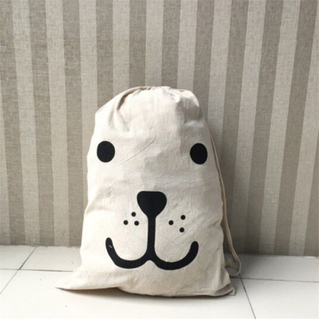 Immagine di Cotone Lavanderia Borsa Lavaggio Nero & Bianco Sporco Cane 62cm x 46cm, 1 Pz