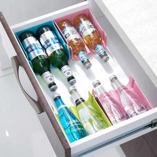 Bild von Blau Bier Weinflasche Kühlschrank Lagerregal