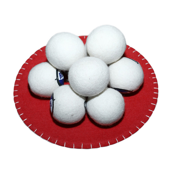 Picture of White - 6CM 1PCs Premium Wool Dryer Balls Natural Reusable Laundry Felt Softener Ball Antistatic for Washer Dryer