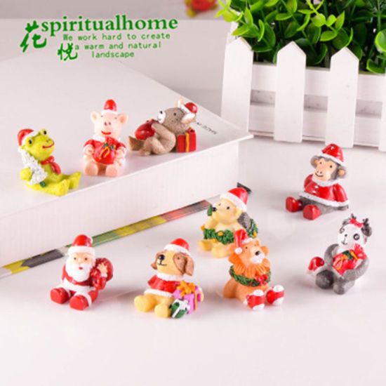 Image de Ornements en Résine Hérisson Multicolore Chapeau de Noël 36mm x 35mm, 1 Pièce