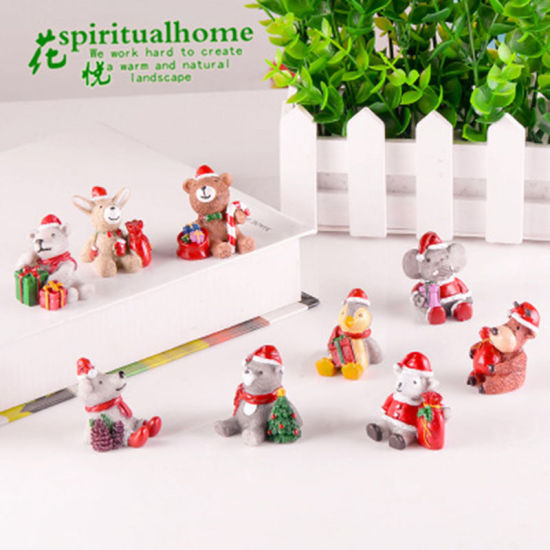 Image de Ornements en Résine Hérisson Multicolore Chapeau de Noël 36mm x 35mm, 1 Pièce
