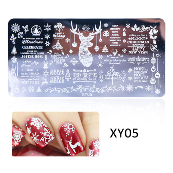 Picture of Stainless Steel Nail Art Tools Christmas Reindeer Silver Tone 12cm x 6cm, 1 Piece