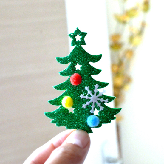Picture of Plastic Cupcake Picks Toppers Christmas Tree Green 80mm x 65mm, 1 Piece