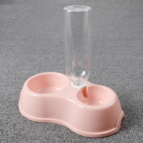 Picture of Pink - Automatic Pet Dog Cat Drinking Water Dispenser Food Dish Bowl Feeder