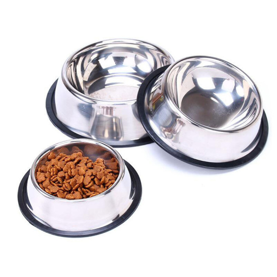 Picture of Silver Tone - 15cm Dog Puppy Cat Pet Animal Cage Hang-on Bowl Feeding Food Water Dish
