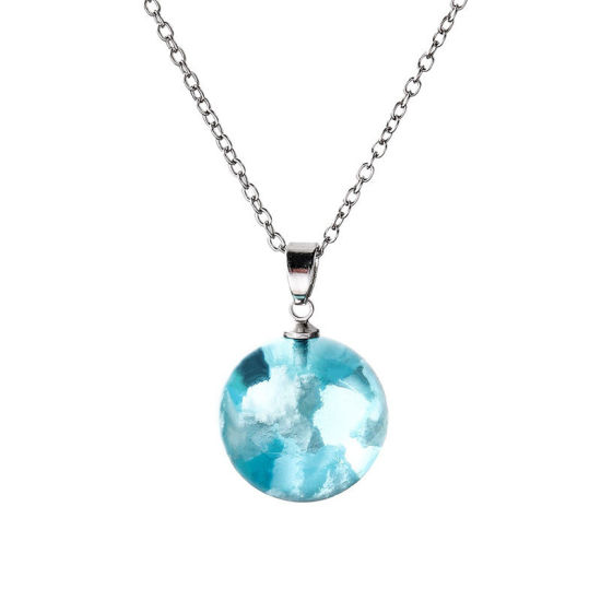 Picture of Necklace Blue Round 50cm(19 5/8") long, 1 Piece