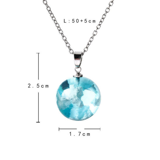 Picture of Necklace Blue Round 50cm(19 5/8") long, 1 Piece