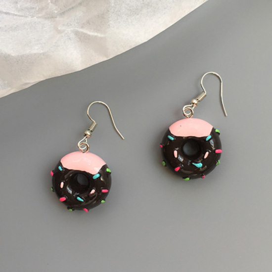 Imagen de Pendientes Negro Dónuts 1 Par